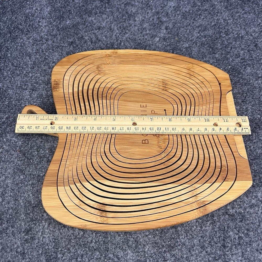 Bonnie & Pop NY Wooden Collapsible Apple Fruit Basket Trivet 11.75" T - Picture 5 of 11